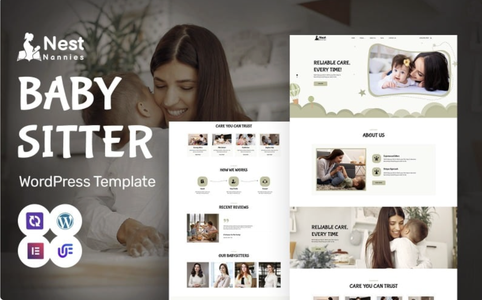 Nest Nannies - Babysitting And Nanny Agency WordPress Elementor Theme WordPress Theme