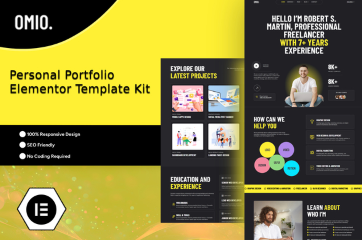 Omio - Modern Personal Portfolio Elementor Template Kit