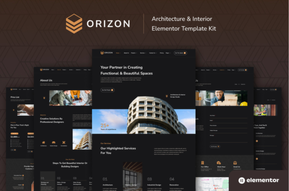 Orizon - Architecture & Interior Design Elementor Template Kit