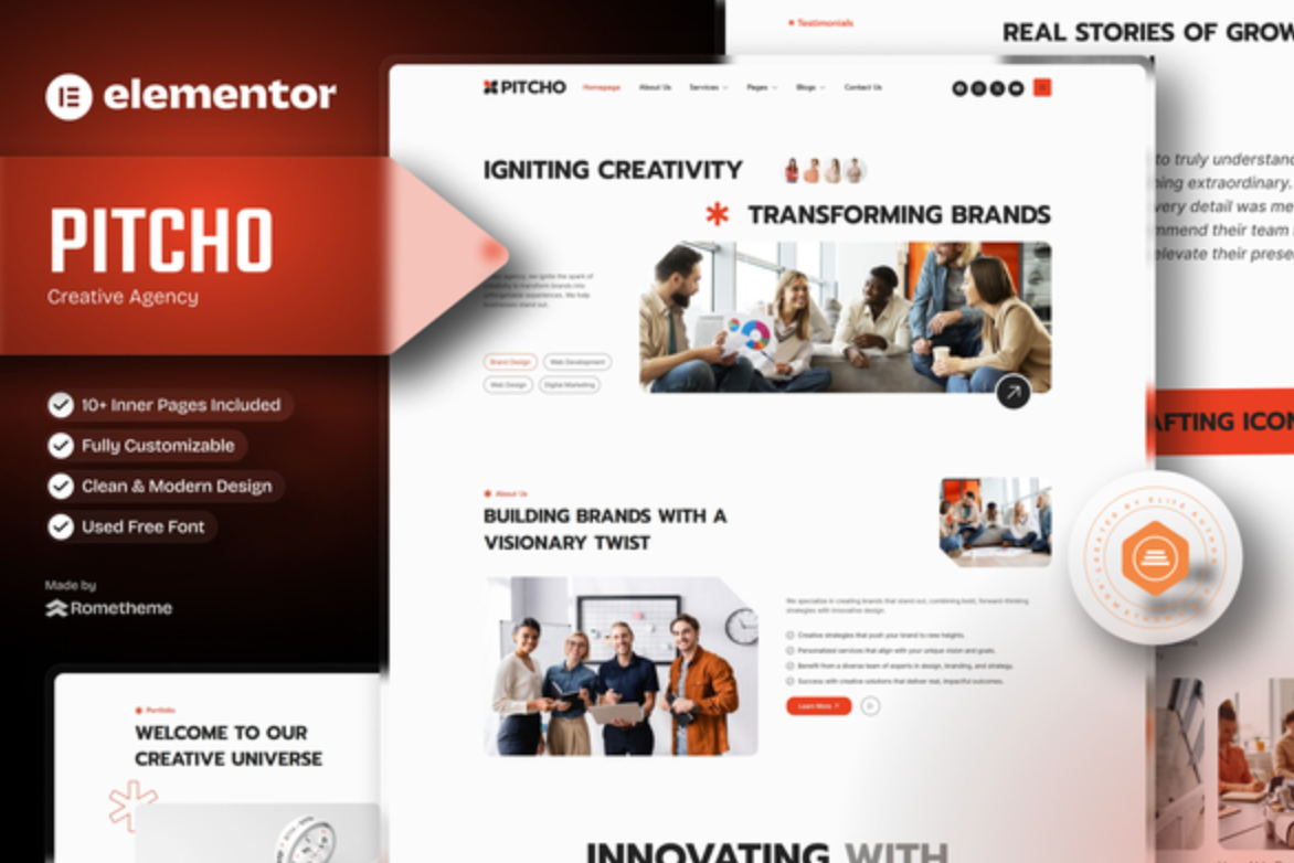 Pitcho - Creative Agency Elementor Template Kit