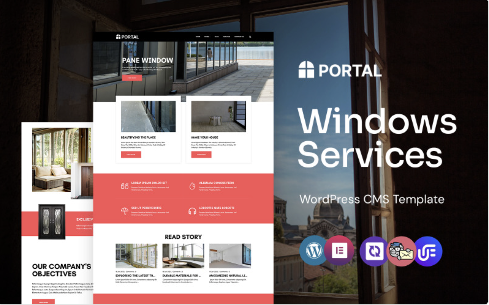 Portal - Windows Services WordPress Elementor Theme WordPress Theme