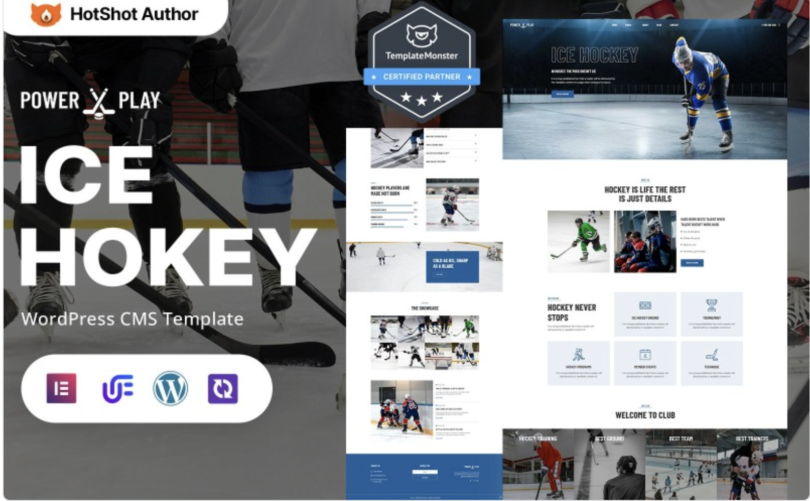 Power Play - Ice Hockey Club And Training WordPress Elementor Theme WordPress Theme