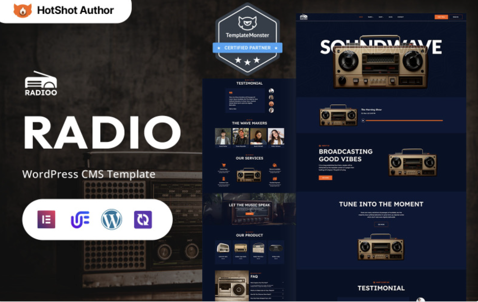 Radioo - Internet Radio And Modern Radio WordPress Elementor Theme WordPress Theme