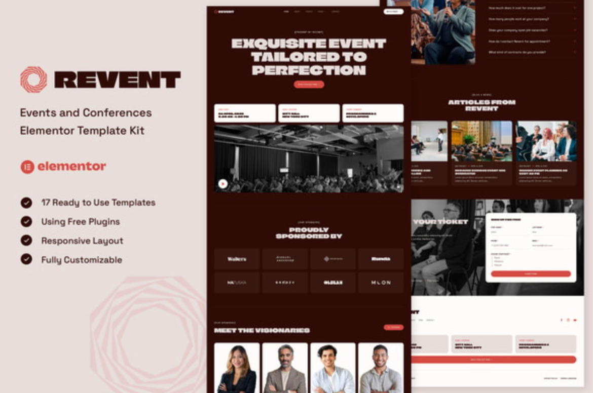 Revent - Events & Conferences Elementor Template Kit