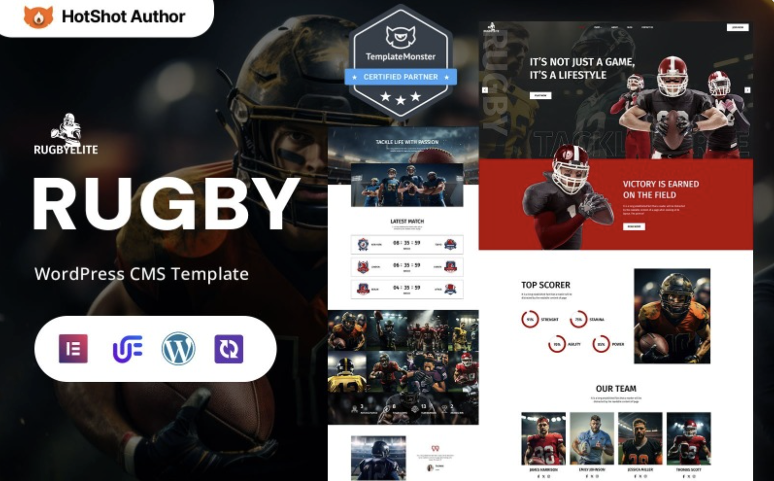 RugbyElite - Rugby Game And Match Schedules WordPress Elementor Theme WordPress Theme