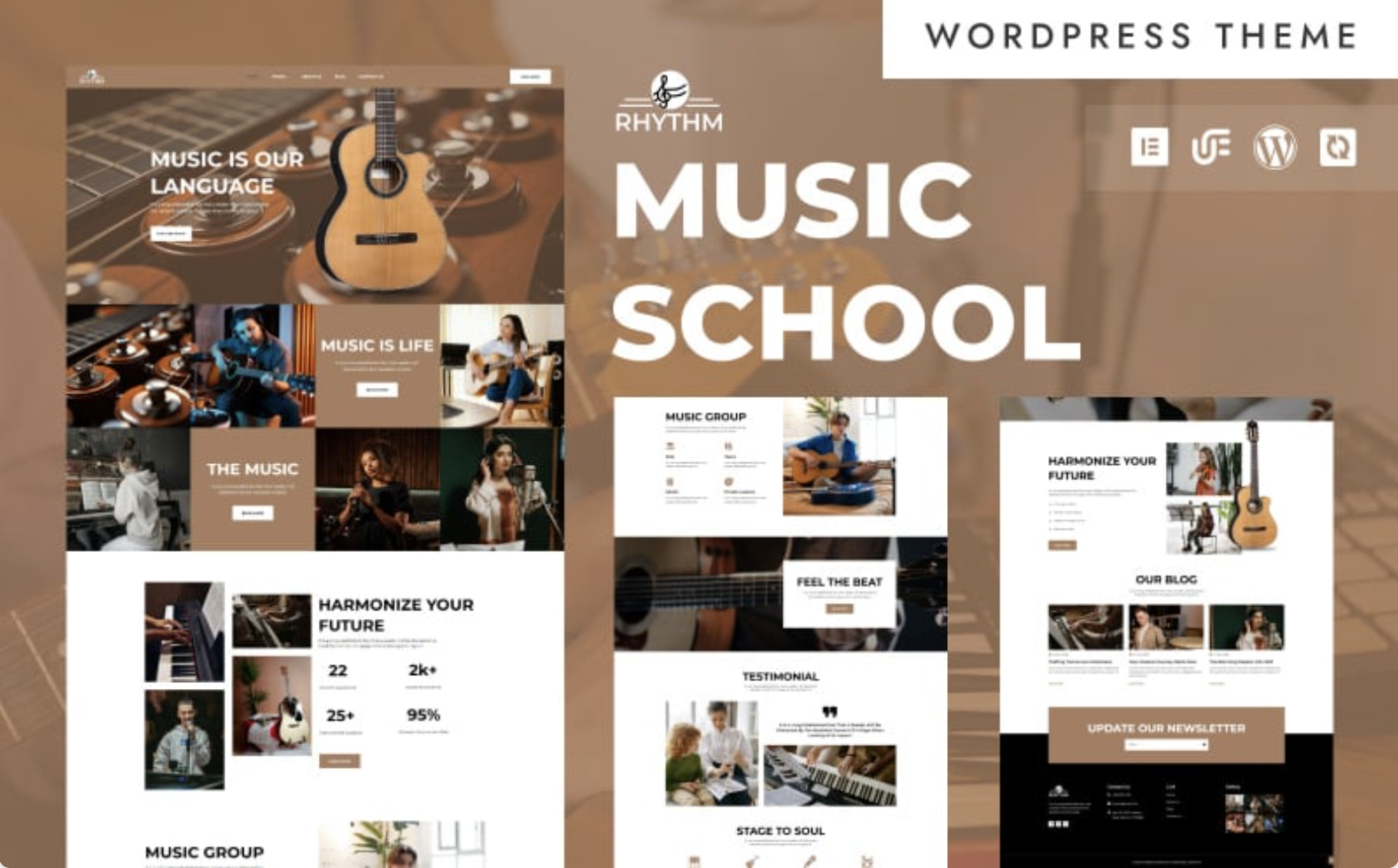 Rhythm - Music School, Academy & Instrument Training WordPress Elementor Theme WordPress Theme