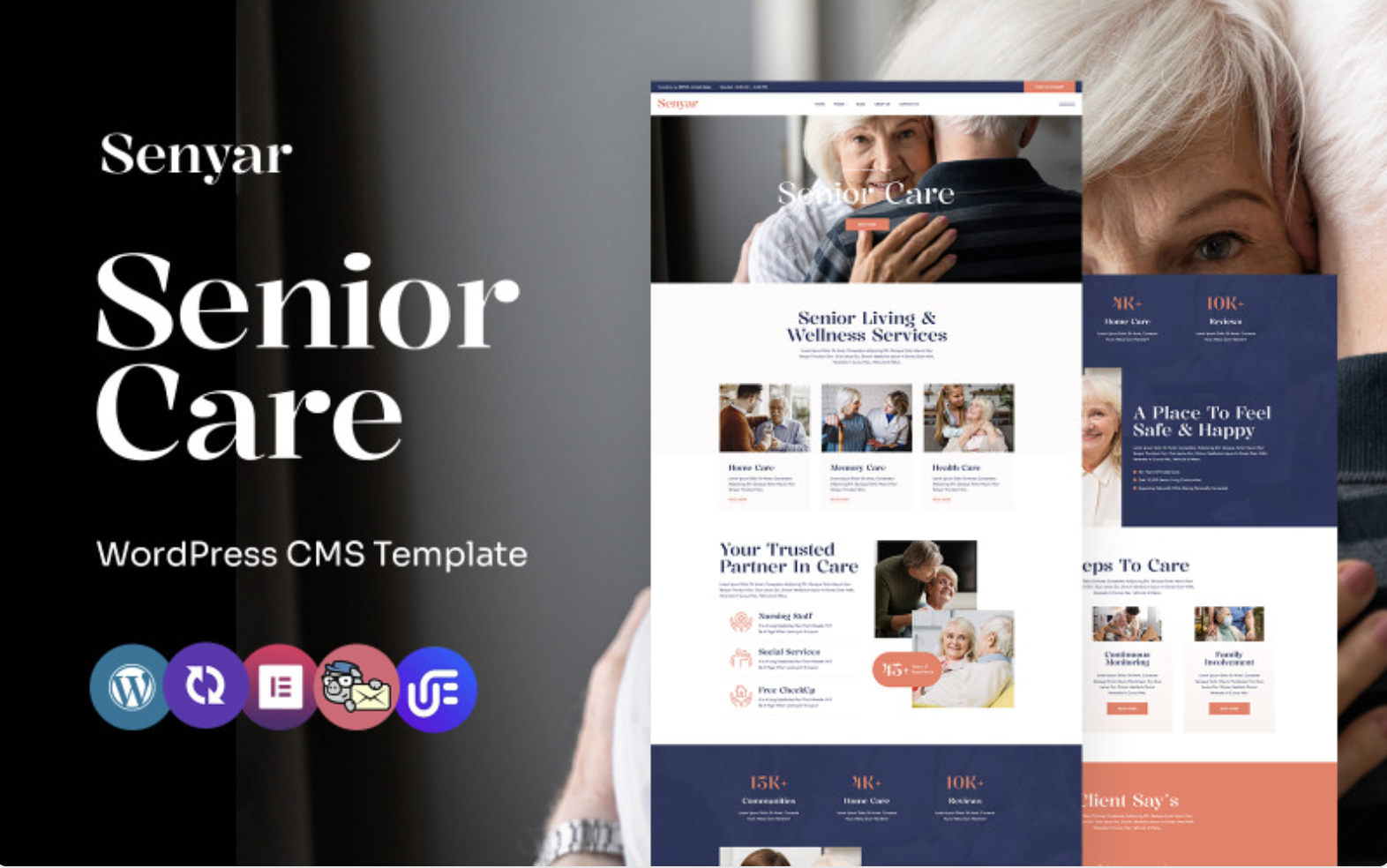 Senyar - Senior Care And Nursing Home Multipurpose WordPress Elementor Theme WordPress Theme