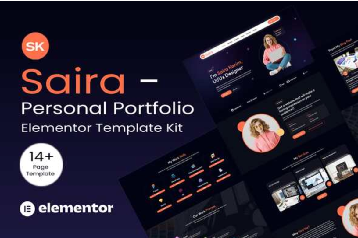 Saira – Personal Portfolio Elementor Template Kit