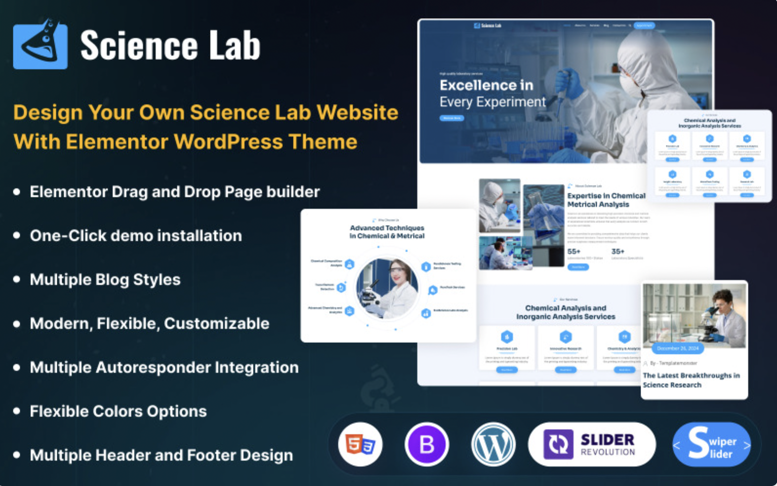 Science Laboratory WordPress theme WordPress Theme