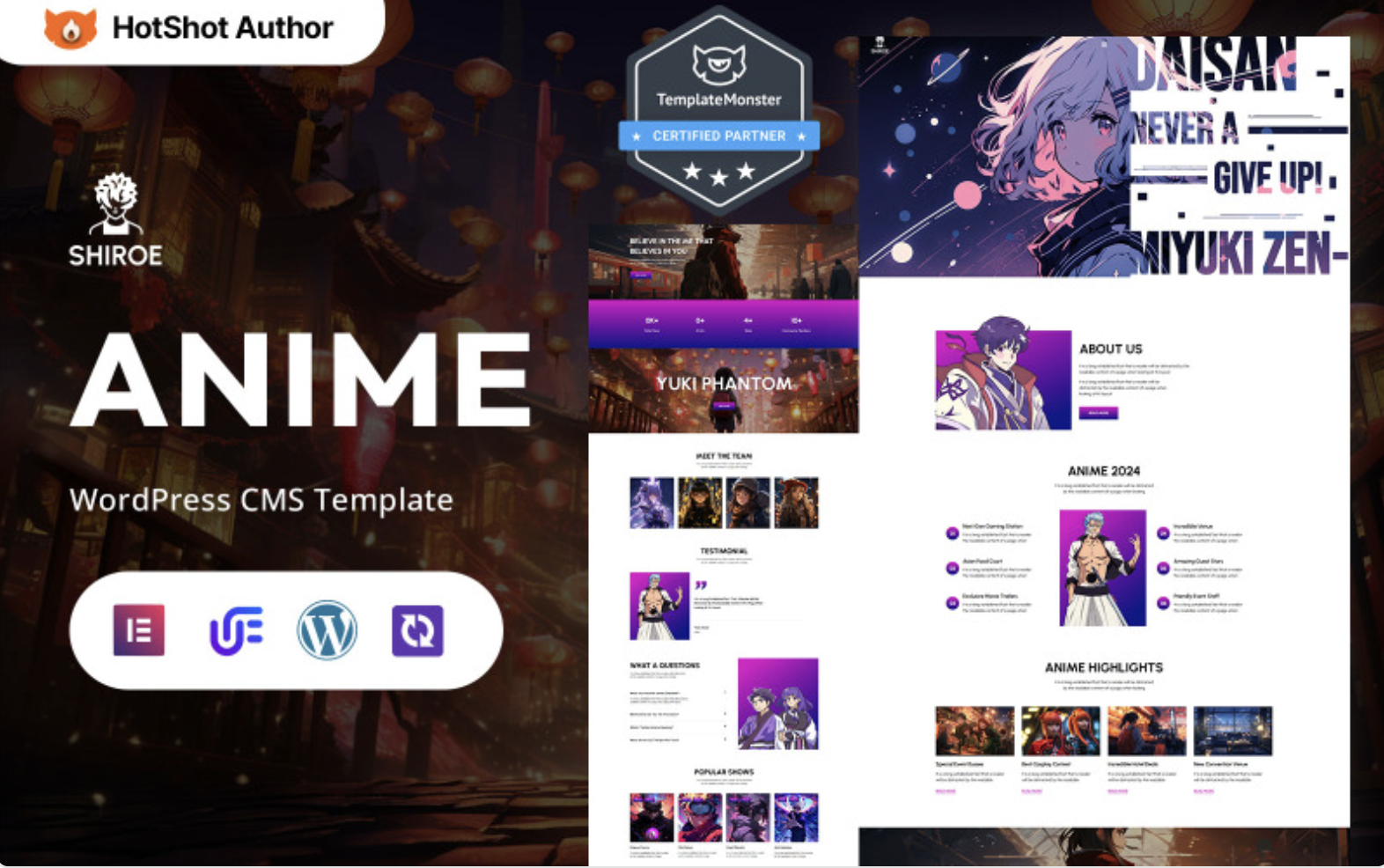 Shiroe - Anime, Manga Store And Portfolio WordPress Elementor Theme WordPress Theme