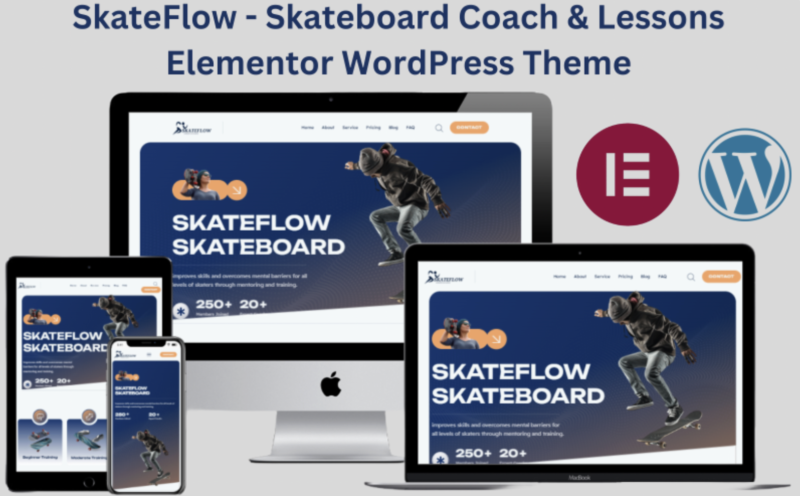 SkateFlow - Skateboard Coach & Lessons Elementor WordPress Theme