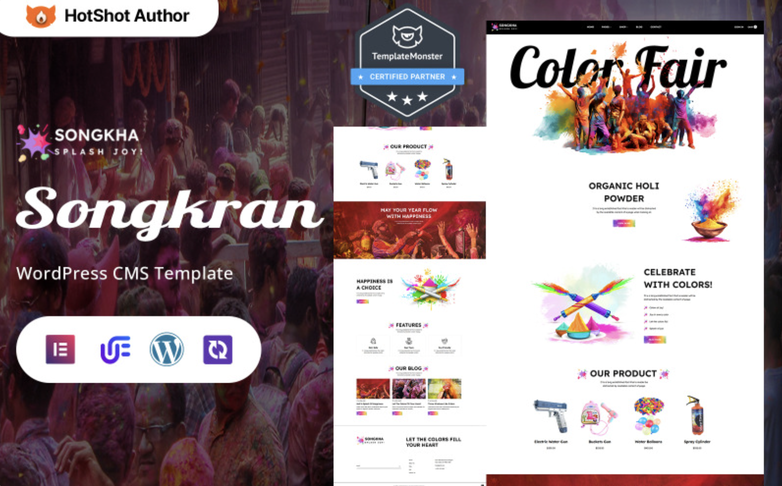 Songkha - Songkran Celebration And Water Festival WordPress Elementor Theme WordPress Theme