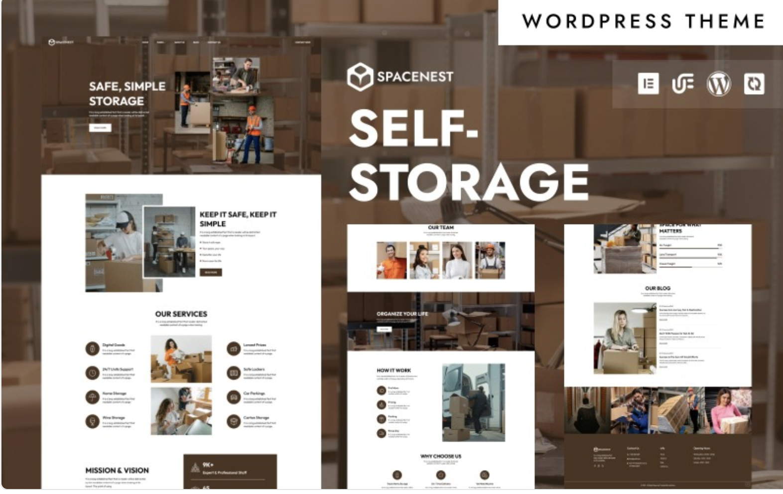 SpaceNest - Self Storage & Moving Solutions WordPress Elementor Theme WordPress Theme