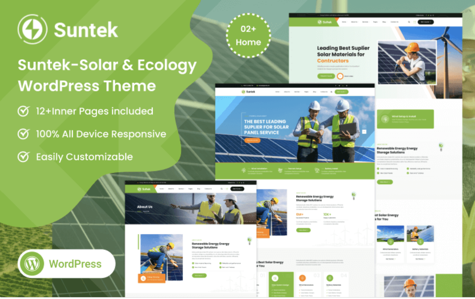 Sunergy - Ecology & Solar Energy Company Responsive WordPress Theme