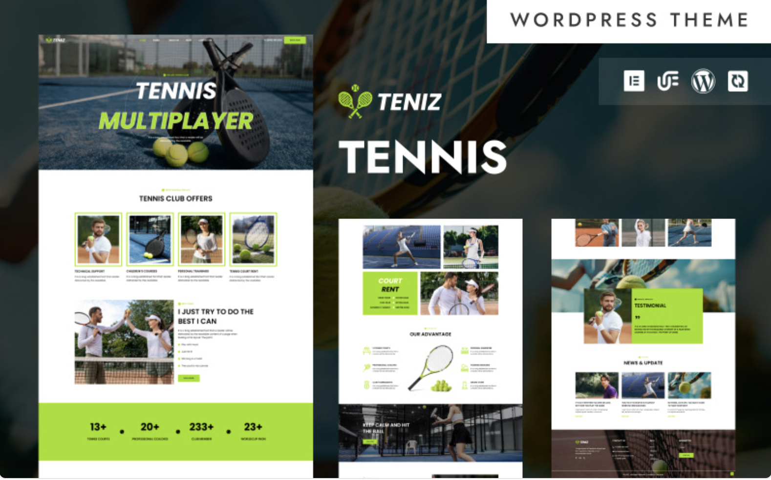 Teniz - Tennis Club & Training Academy WordPress Elementor Theme WordPress Theme