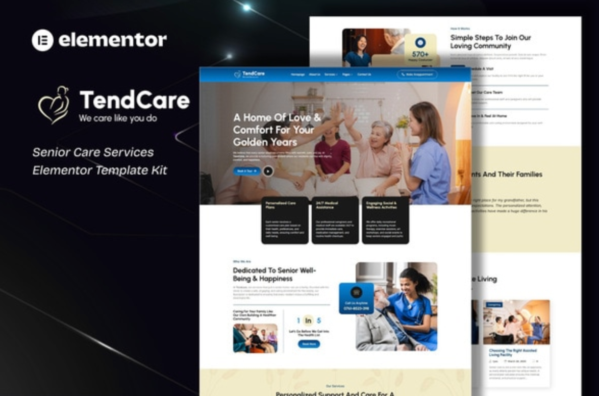 TendCare - Senior Care Services Elementor Template Kit