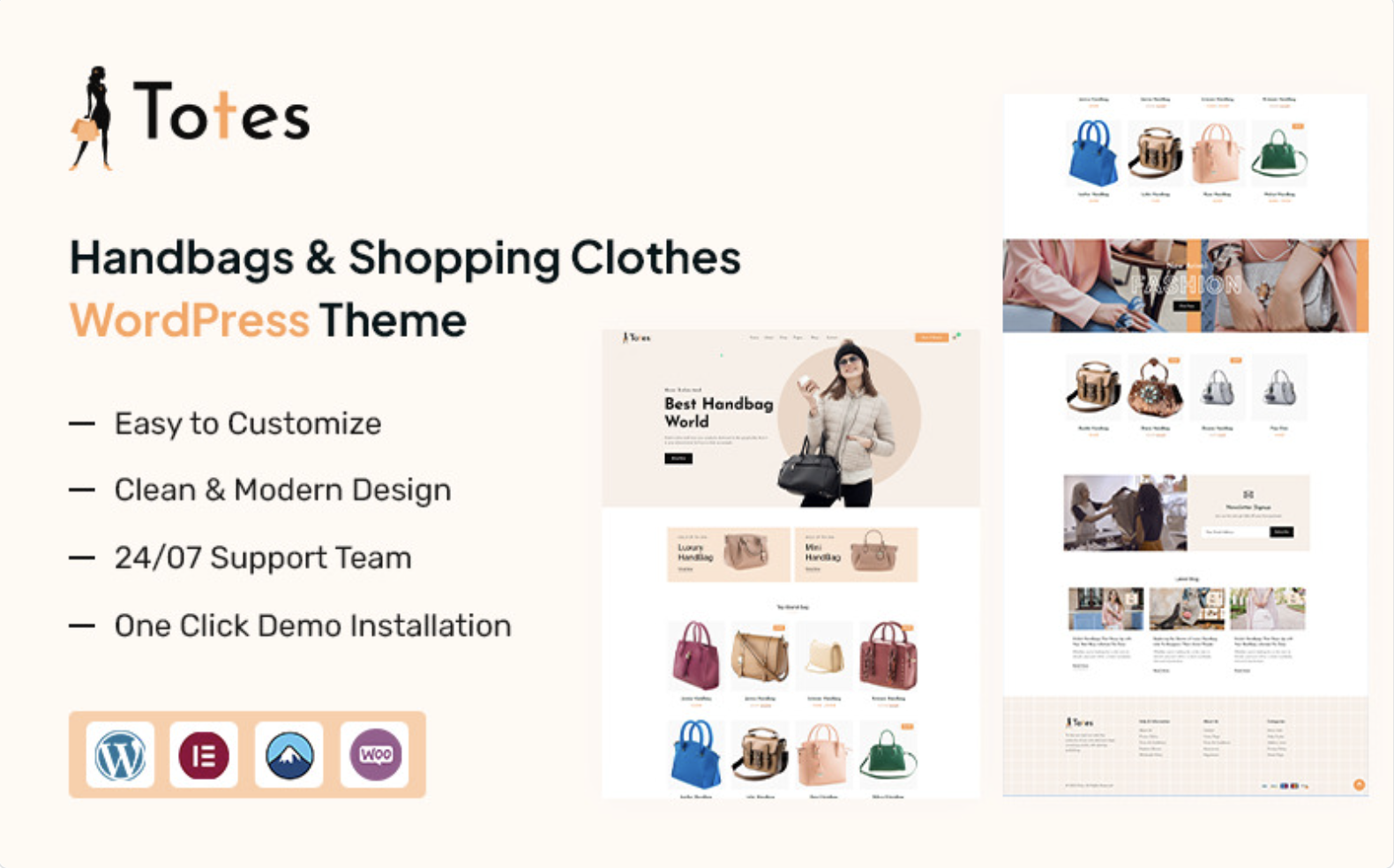 Totes – Handbags & Shopping Clothes WordPress Theme