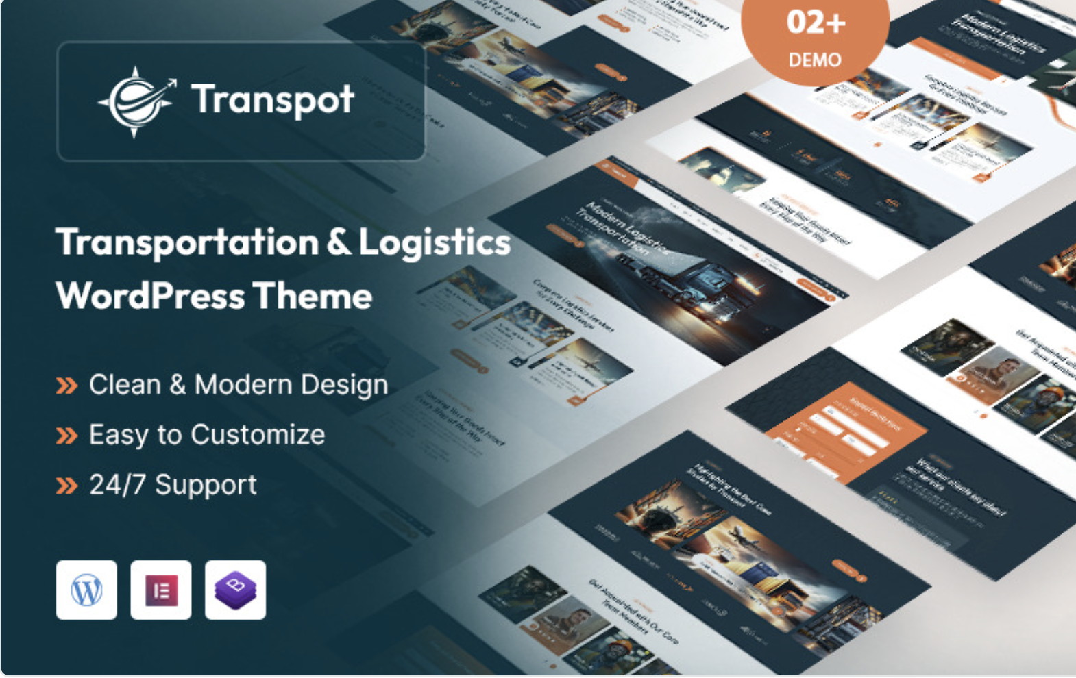 Transport - Transportation, Cargo And Logistics Services WordPress Elementor Theme WordPress Theme