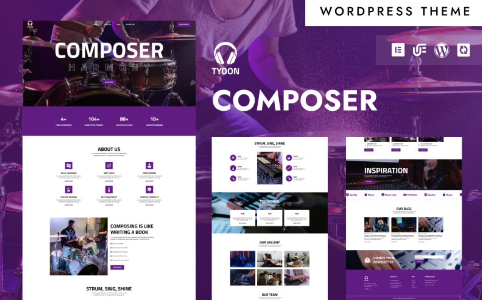 Tyoon - Musician Portfolio & Composer Website WordPress Elementor Theme WordPress Theme