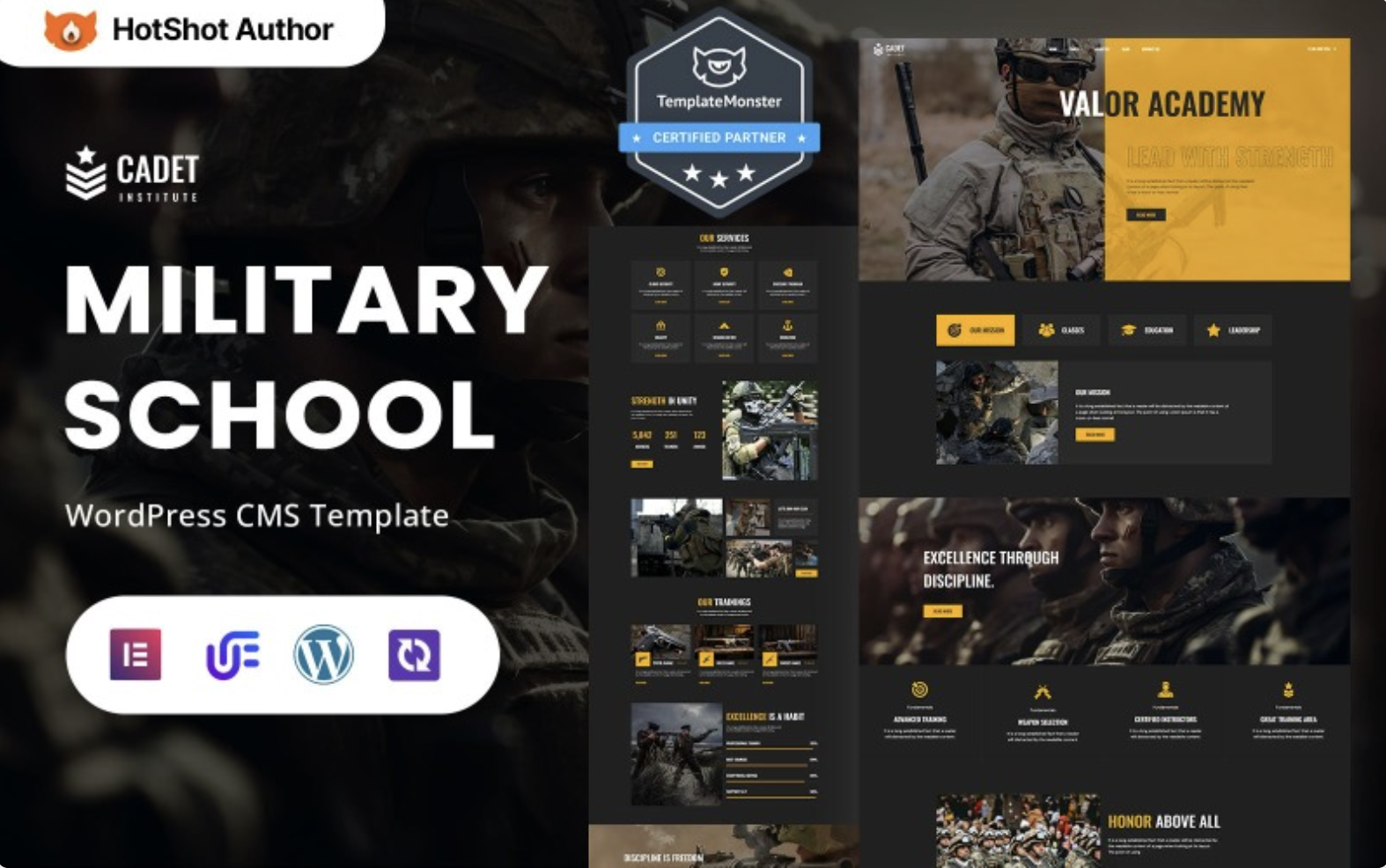Cadet Institute - Military Academy, Military Education And Army Training WordPress Elementor Theme WordPress Theme
