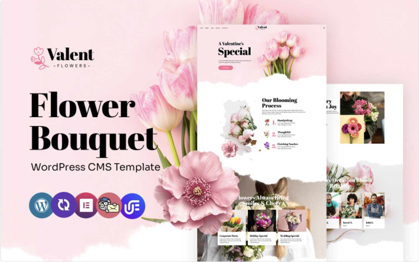 Valent - Flower Boutique, Wedding Flowers And Florist Multipurpose WordPress Elementor Theme WordPress Theme
