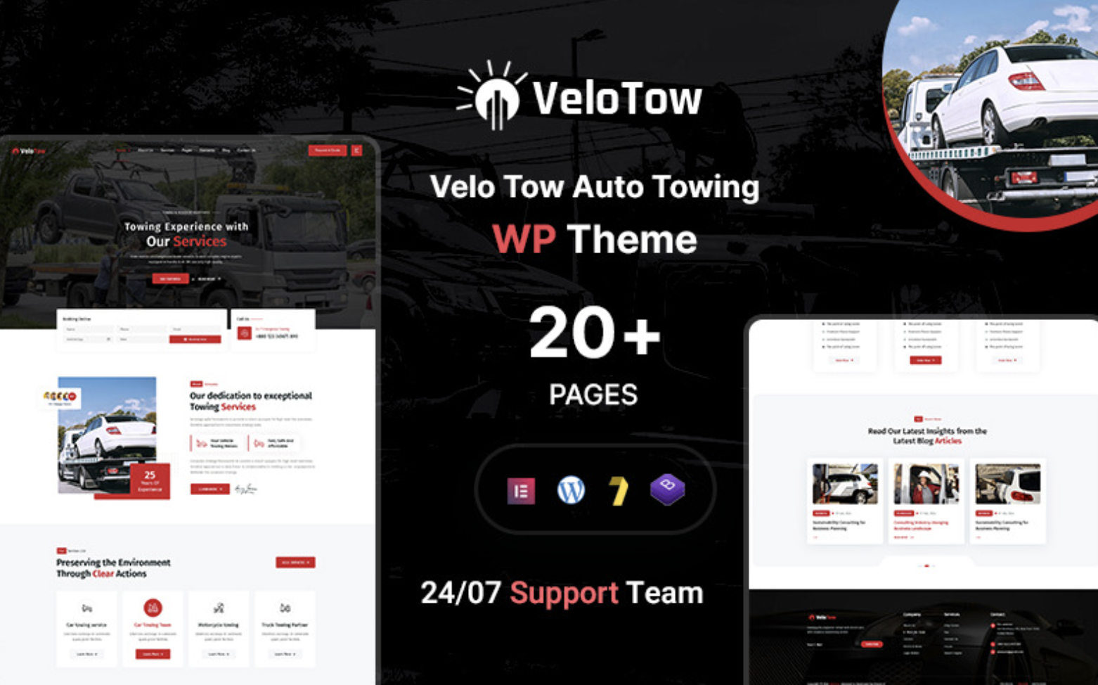 Velotow – Car Repair & Auto Towing Mechanic WordPress Theme