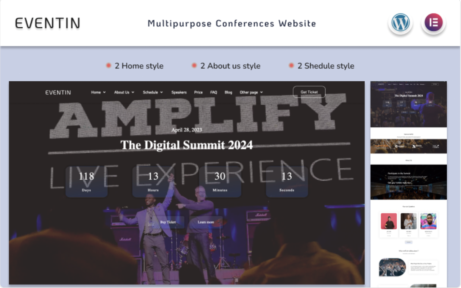 Eventin - Multipurpose Conferences Website Elementor Wordpress Theme WordPress Theme