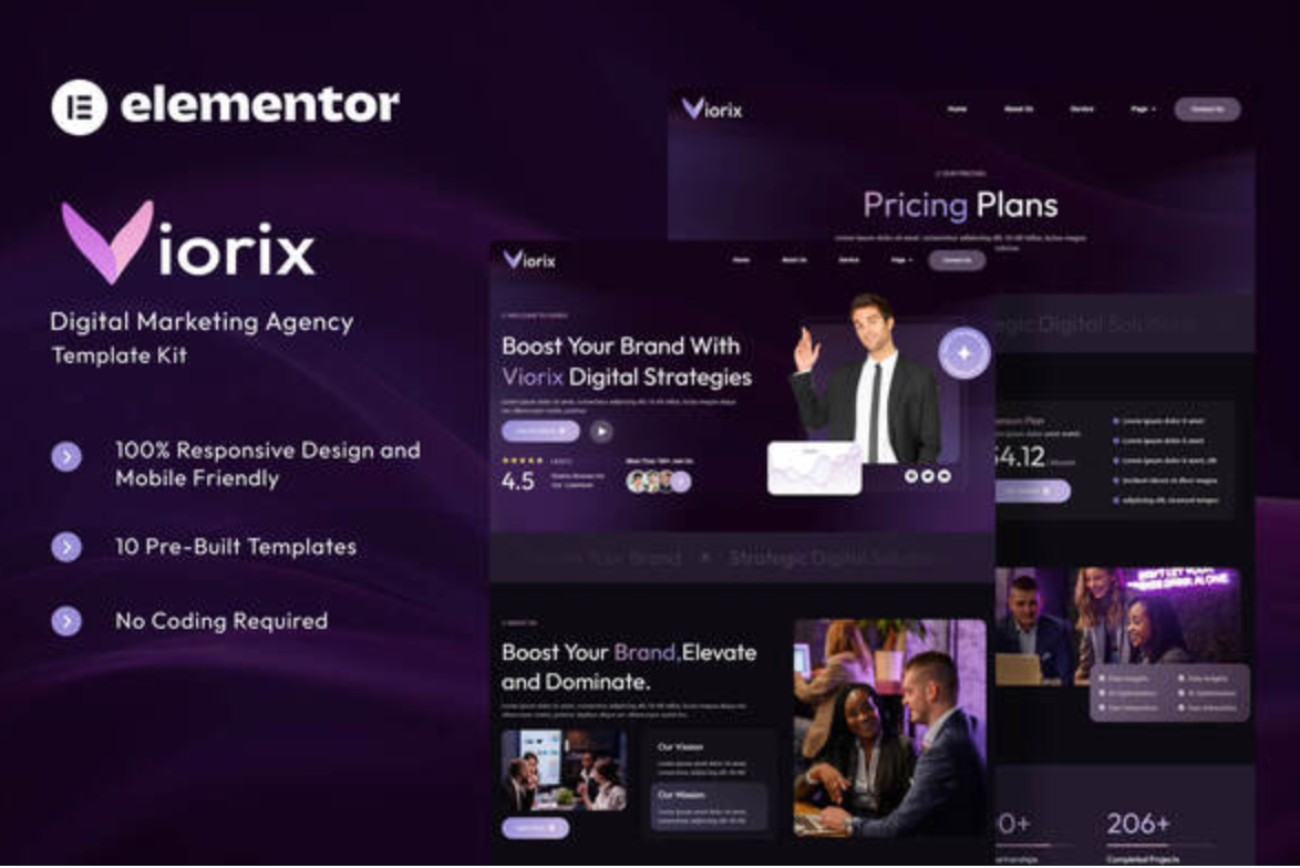 Viorix - Digital Marketing Agency Elementor Template Kit