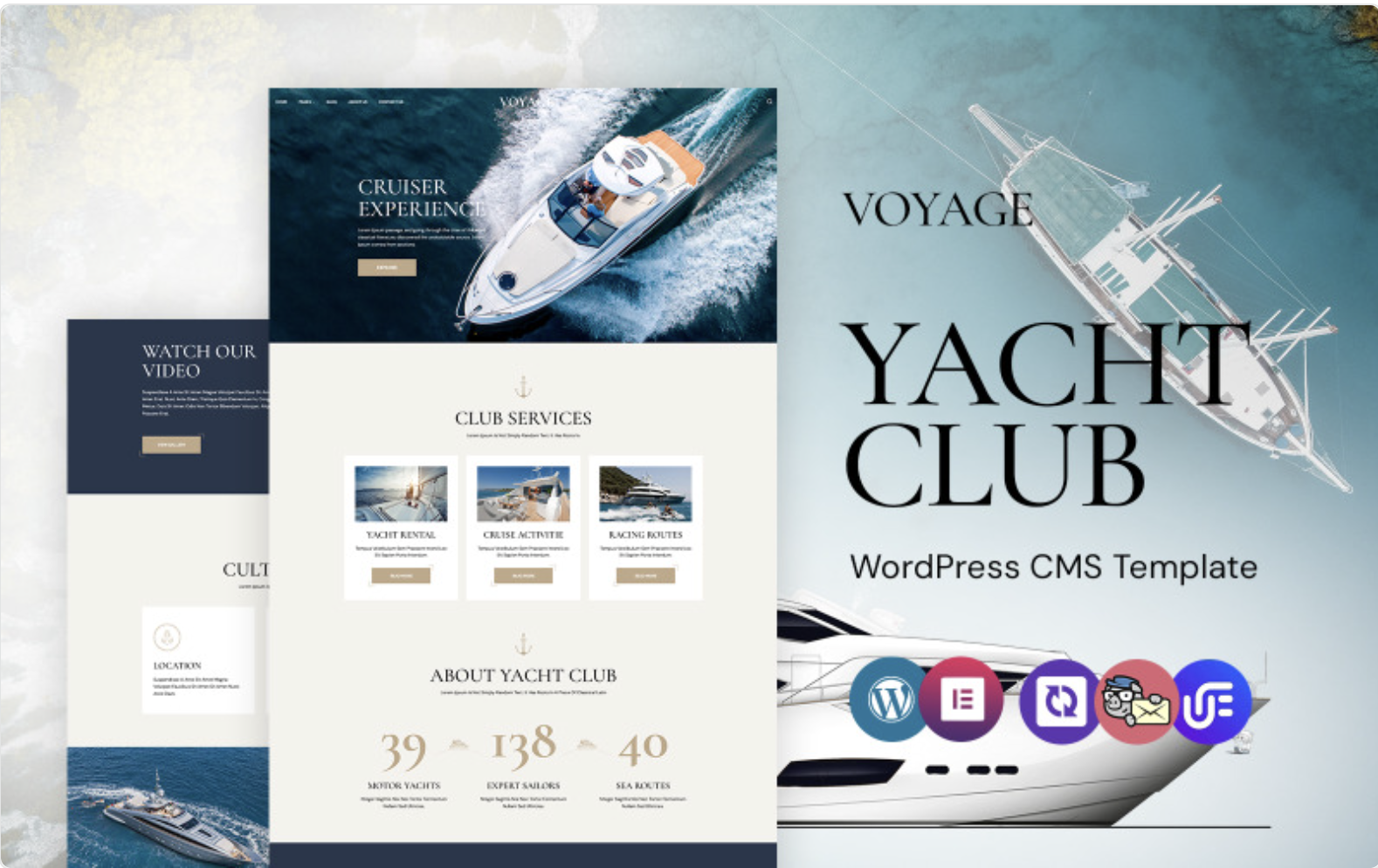 Voyage - Yacht Clubs Services And Rentals WordPress Elementor Theme WordPress Theme