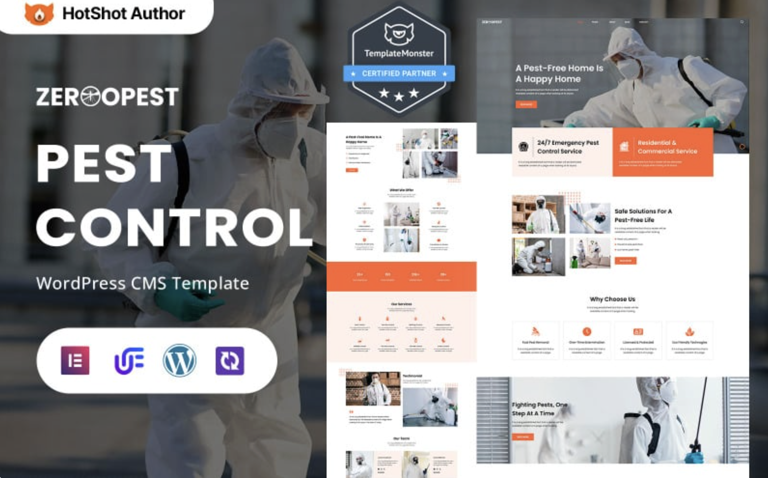 ZerooPest - Residential And Commercial Pest Control WordPress Elementor Theme WordPress Theme