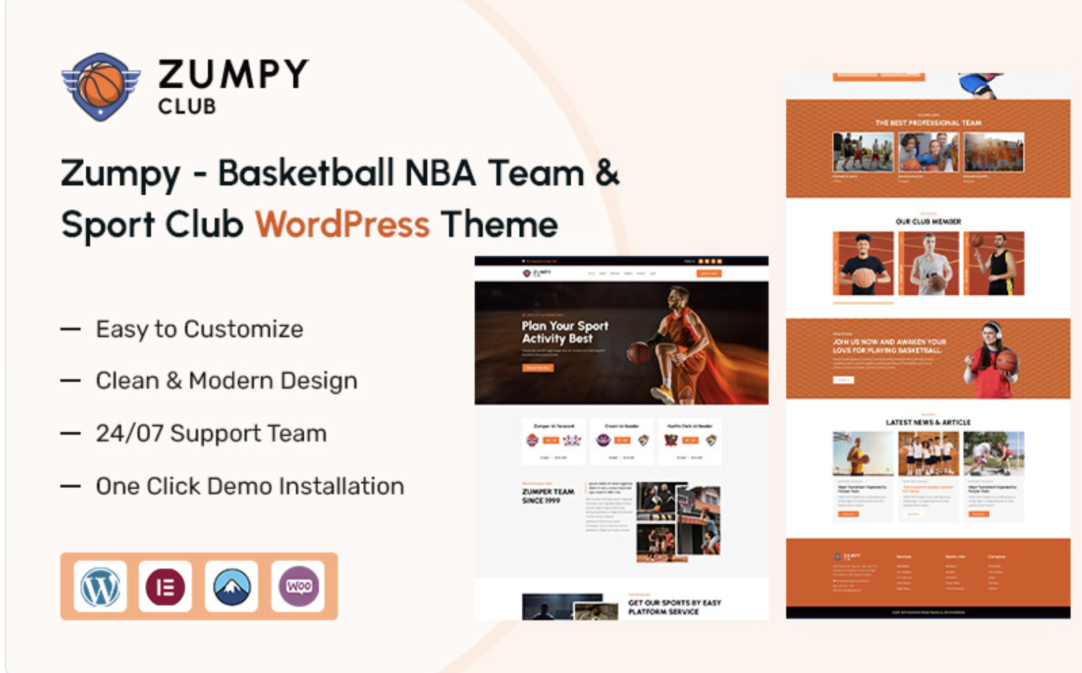 Zumpy - Basketball NBA Team & Sport Club WordPress Theme