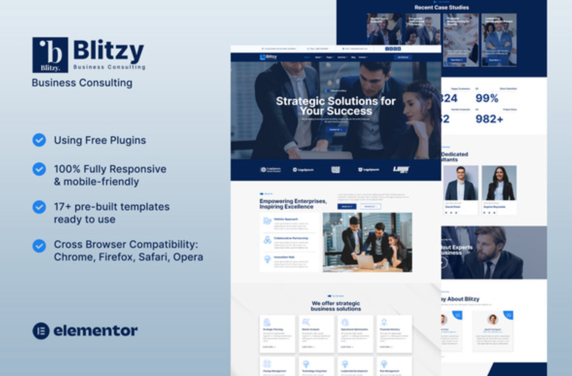 Blitzy - Business Consulting Elementor Template Kit
