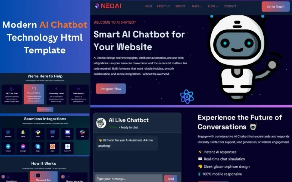 AI Chatbot and Modern Technology HTML Template