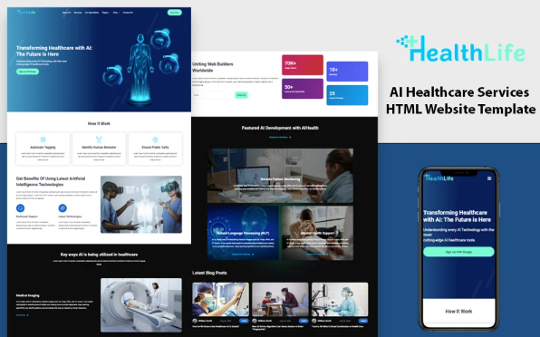 AI Healthcare Services HTML Website Template — Template by Templatemonster