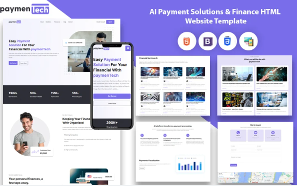 AI Payment Solutions and Finance HTML Website Template — Template by Templatemonster