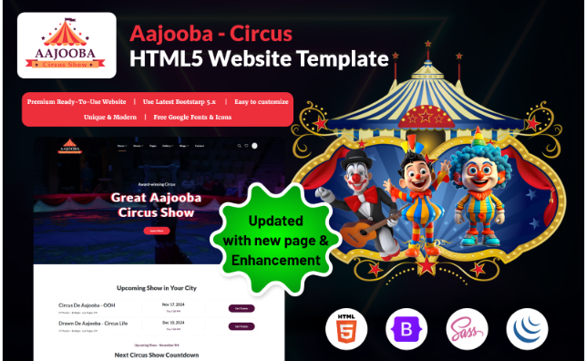 Aajooba - Circus HTML5 Website Template
