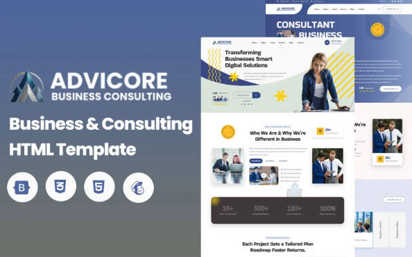 AdviCore — Multipage Business & Consulting HTML Template