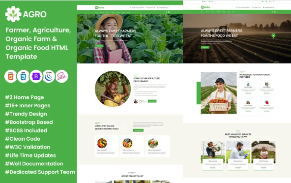 Agro – Farmer, Agriculture, Organic Farm & Organic Food HTML Template — Template by Templatemonster