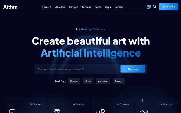 Aithm – AI Agency & Futuristic Startup HTML Template — Template by Templatemonster