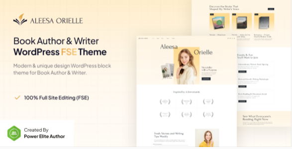 Aleesa – Book Author & Writer Gutenverse WP Theme