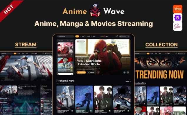 Anime Wave - Anime, Manga & K-Pop Movies HTML Website Template
