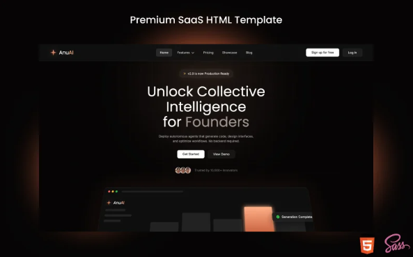 AnuAI - AI Startup and SaaS HTML Template