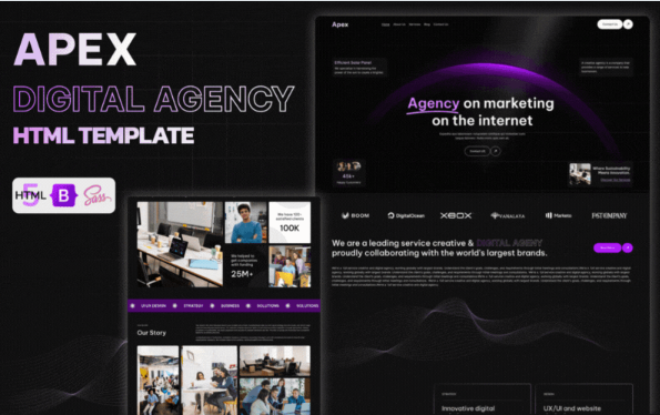 Apex – Creative Digital Agency Portfolio HTML Template — Template by Templatemonster
