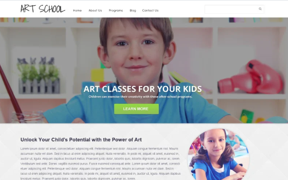 Art School Responsive Website Template