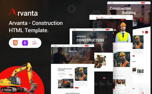 Arvanta – Construction HTML Template — Template by Templatemonster