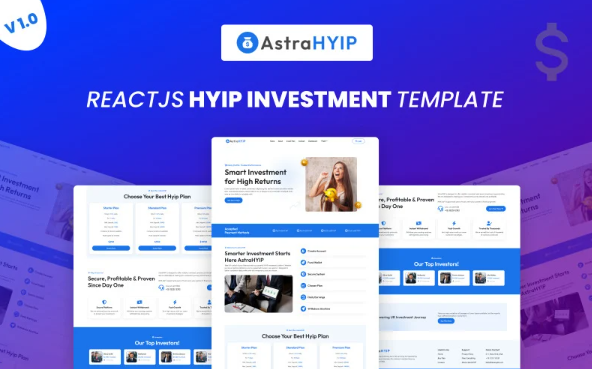 AstraHYIP - ReactJS Modern HYIP Investment Template With Dashboard