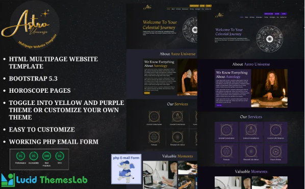 Astro Universe Multipage Template For Astrologers And Future Tellers — Template by Templatemonster