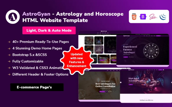 AstroGyan – Astrology and Horoscope HTML Website Template — Template by Templatemonster