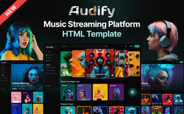 Audify - Online Music Streaming HTML Template Website Template