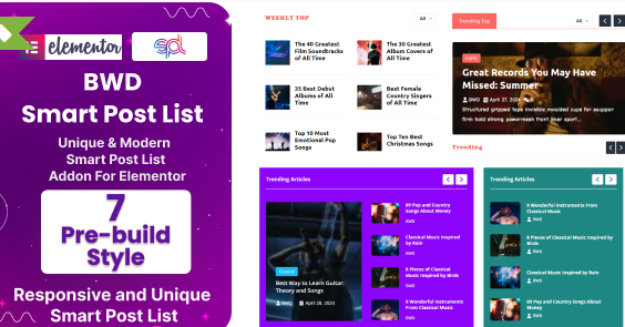 BWD Smart Post List Addon For Elementor